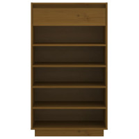 Produktbild för Skoskåp honungsbrun 60x34x105 cm massiv furu