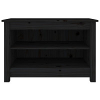 Produktbild för Skobänk svart 70x38x45,5 cm massiv furu
