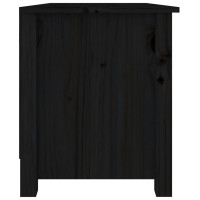 Produktbild för Skobänk svart 70x38x45,5 cm massiv furu