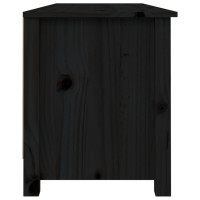 Produktbild för Skobänk svart 110x38x45,5 cm massiv furu
