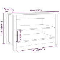 Produktbild för Skobänk grå 70x38x45,5 cm massiv furu