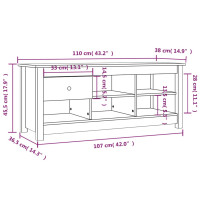 Produktbild för Skoskåp vit 110x38x45,5 cm massiv furu