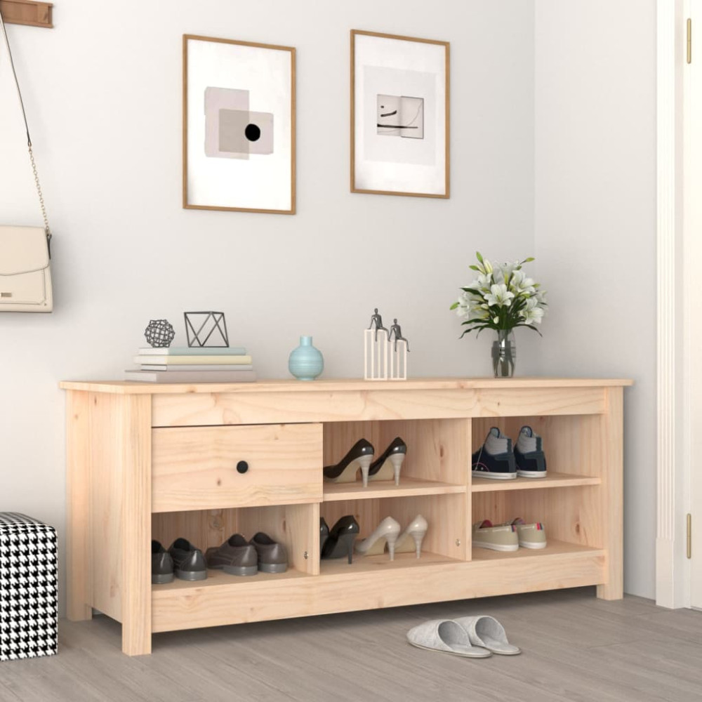 Produktbild för Skoskåp 110x38x45,5 cm massiv furu
