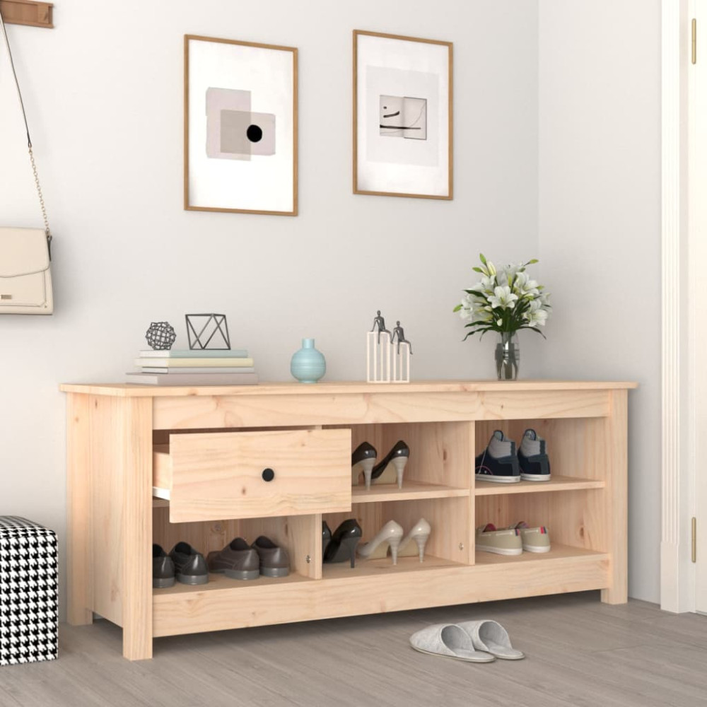 Produktbild för Skoskåp 110x38x45,5 cm massiv furu