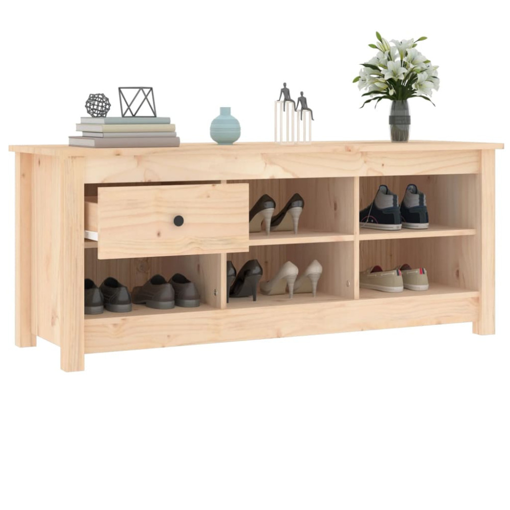 Produktbild för Skoskåp 110x38x45,5 cm massiv furu