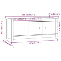 Produktbild för Skoskåp 110x38x45,5 cm massiv furu