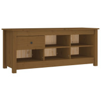Produktbild för Skoskåp honungsbrun 110x38x45,5 cm massiv furu