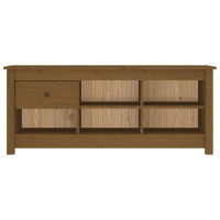 Produktbild för Skoskåp honungsbrun 110x38x45,5 cm massiv furu