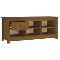 Produktbild för Skoskåp honungsbrun 110x38x45,5 cm massiv furu