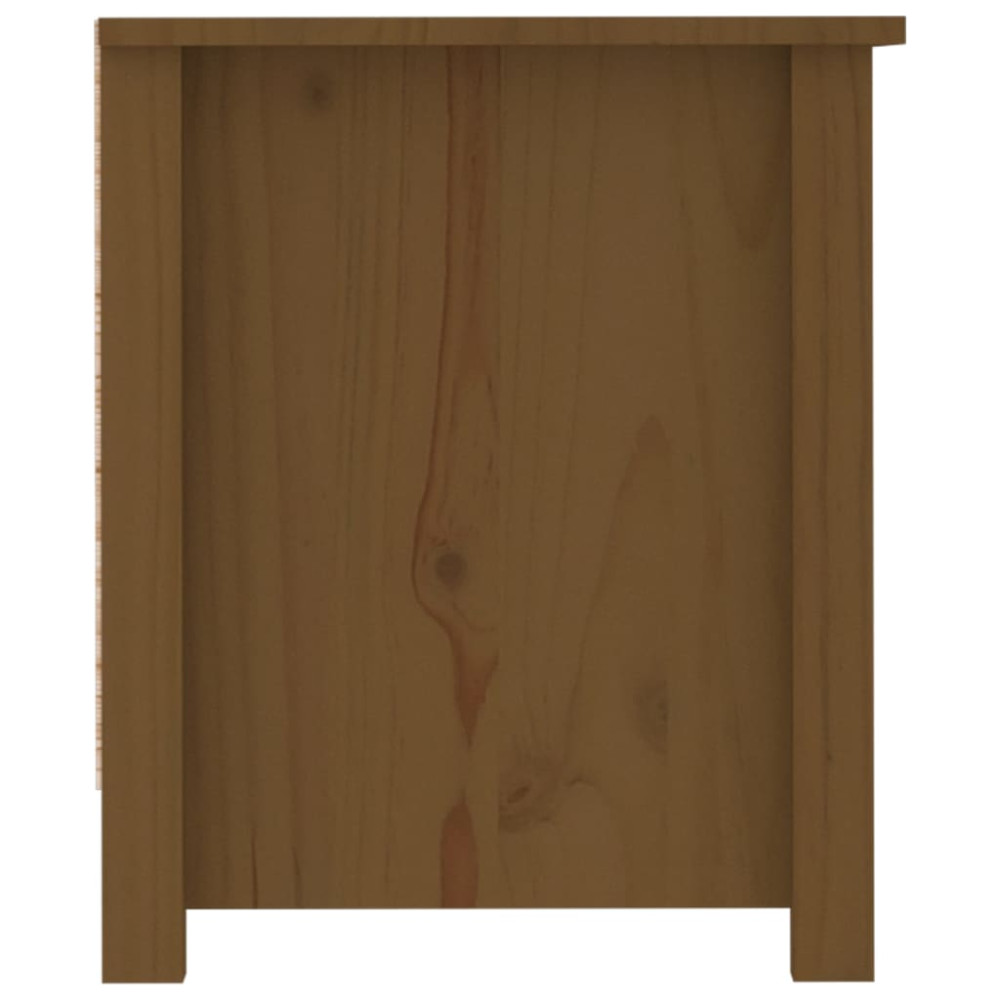 Produktbild för Skoskåp honungsbrun 110x38x45,5 cm massiv furu