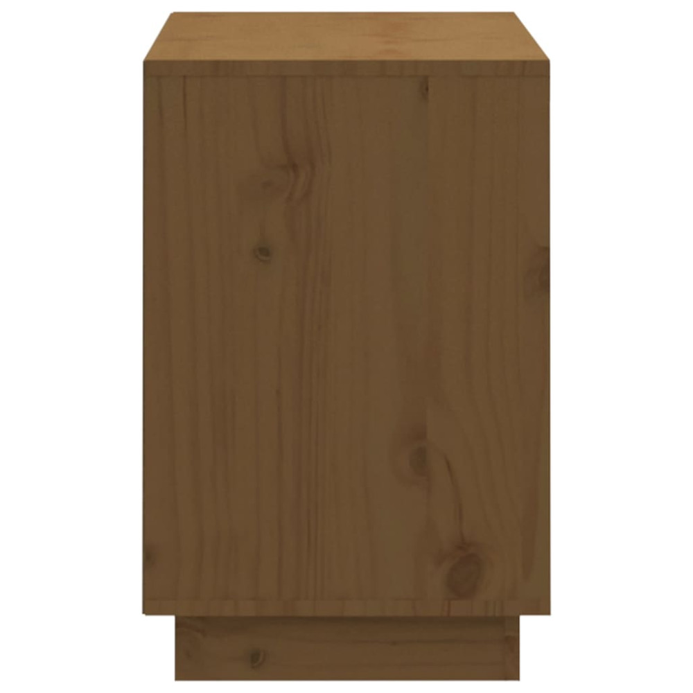 Produktbild för Skoskåp honungsbrun 110x34x52 cm massiv furu