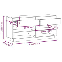 Produktbild för Skoskåp honungsbrun 110x34x52 cm massiv furu