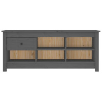 Produktbild för Skoskåp grå 110x38x45,5 cm massiv furu