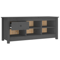 Produktbild för Skoskåp grå 110x38x45,5 cm massiv furu