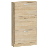 Produktbild för Skoskåp ek 59x17x108 cm konstruerat trä