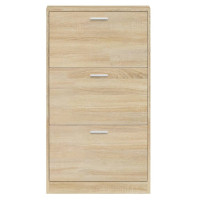 Produktbild för Skoskåp ek 59x17x108 cm konstruerat trä