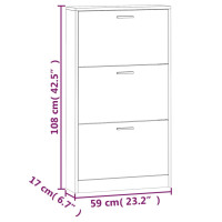 Produktbild för Skoställ rökfärgad ek 59x17x108 cm konstruerat trä