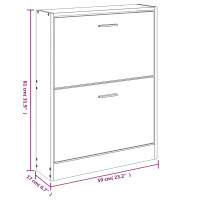 Produktbild för Skoställ rökfärgad ek 59x17x81 cm konstruerat trä