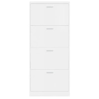 Produktbild för Skoskåp vit högglans 59x17x150 cm konstruerat trä