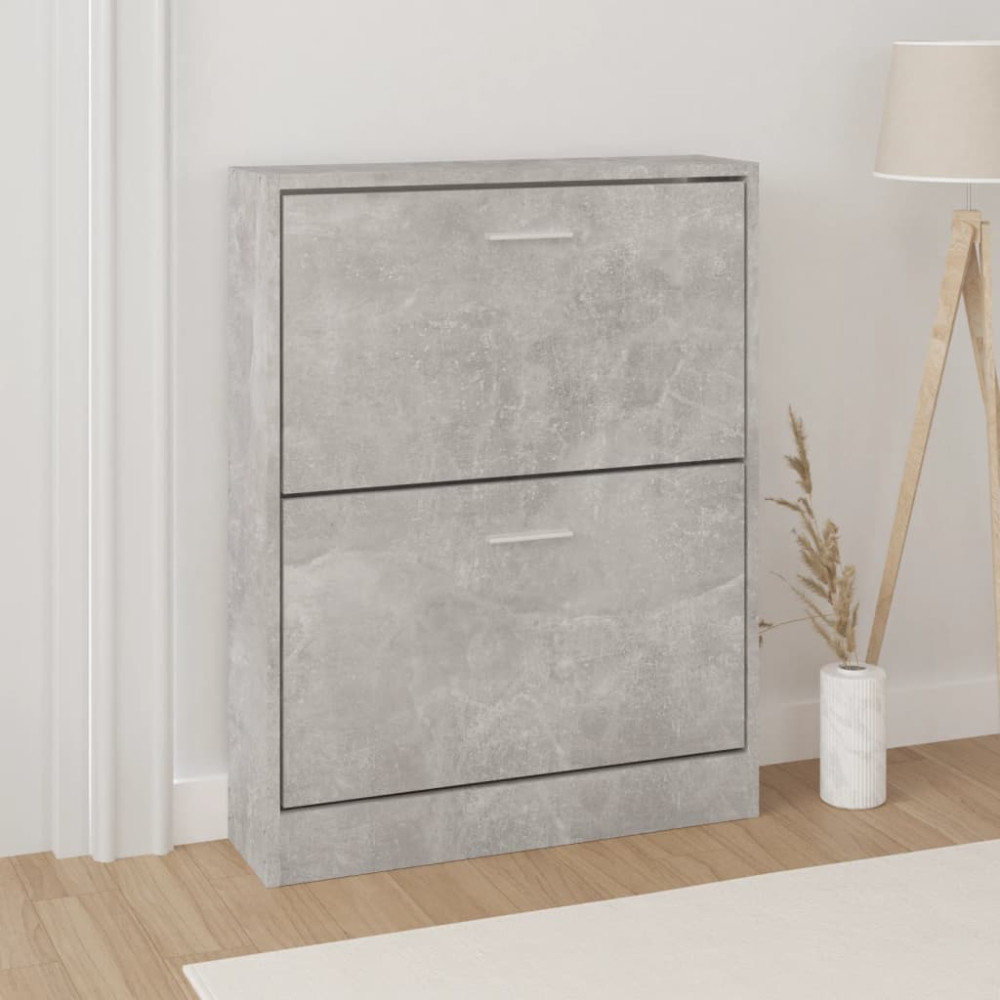 Produktbild för Skoskåp betonggrå 59x17x81 cm konstruerat trä