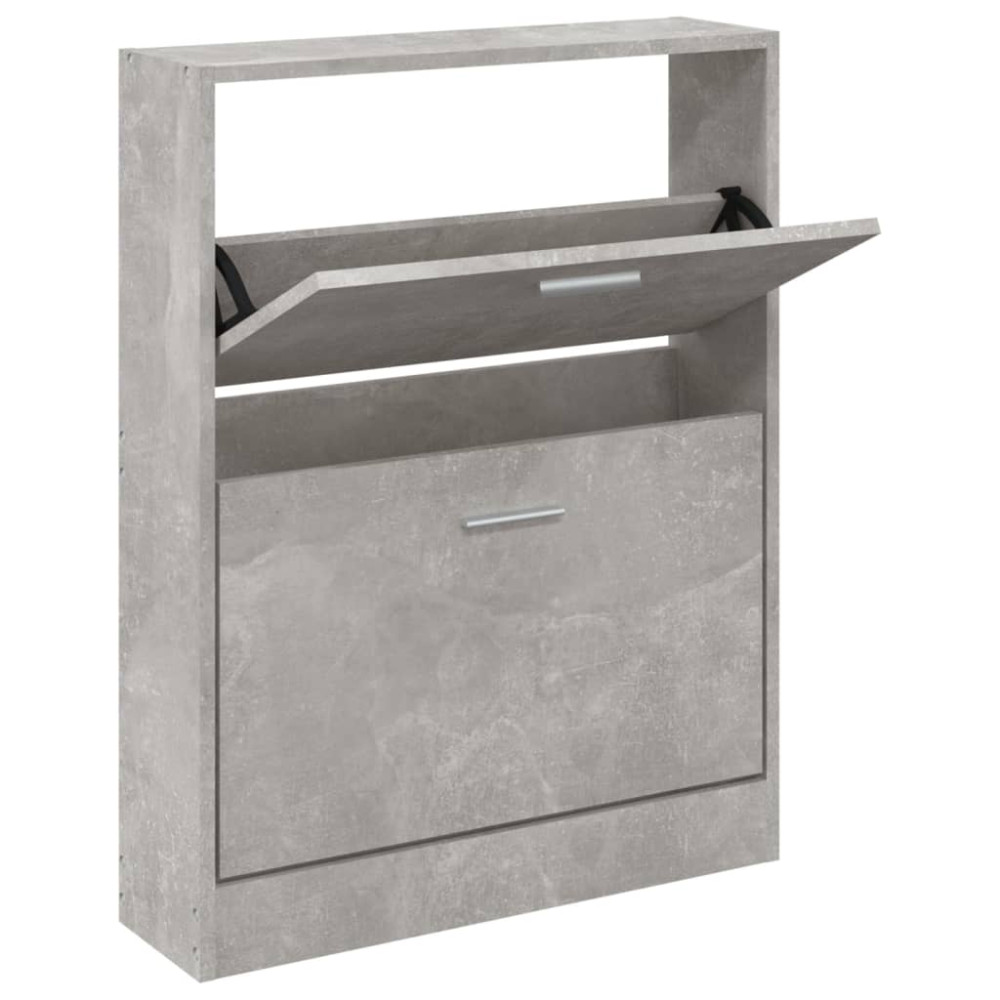 Produktbild för Skoskåp betonggrå 59x17x81 cm konstruerat trä