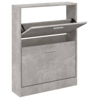 Produktbild för Skoskåp betonggrå 59x17x81 cm konstruerat trä
