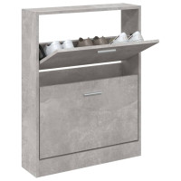 Produktbild för Skoskåp betonggrå 59x17x81 cm konstruerat trä
