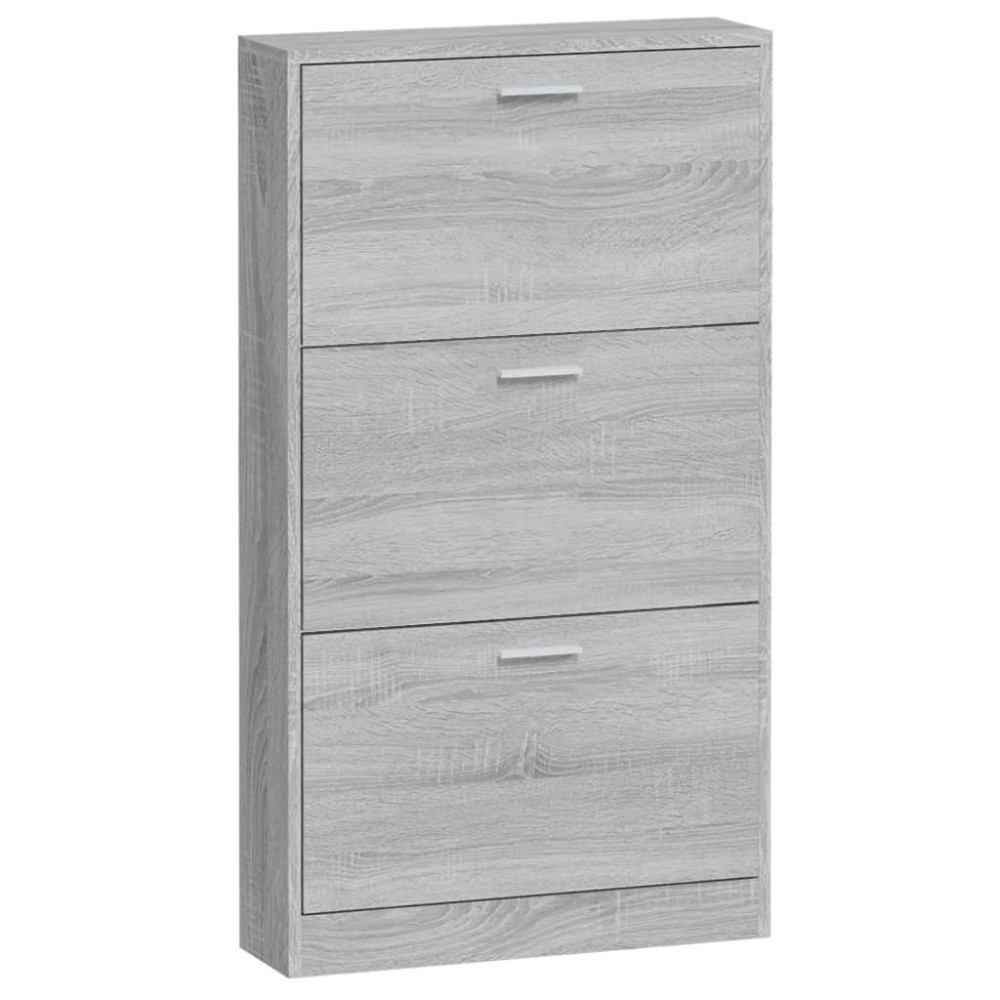Produktbild för Skoskåp grå sonoma 59x17x108 cm konstruerat trä