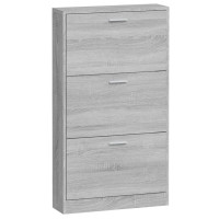 Produktbild för Skoskåp grå sonoma 59x17x108 cm konstruerat trä