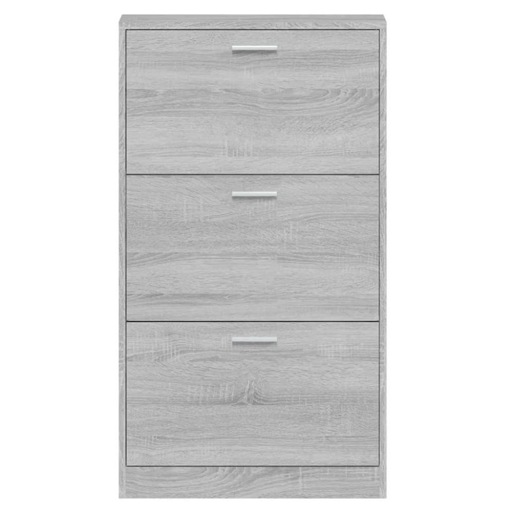 Produktbild för Skoskåp grå sonoma 59x17x108 cm konstruerat trä
