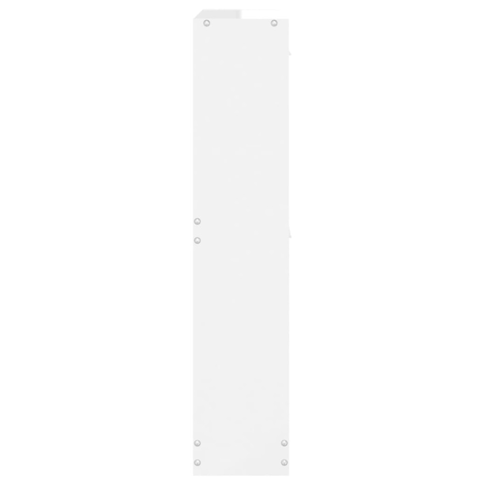 Produktbild för Skoskåp vit högglans 59x17x81 cm konstruerat trä