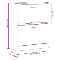 Produktbild för Skoskåp svart 63x24x81 cm konstruerat trä