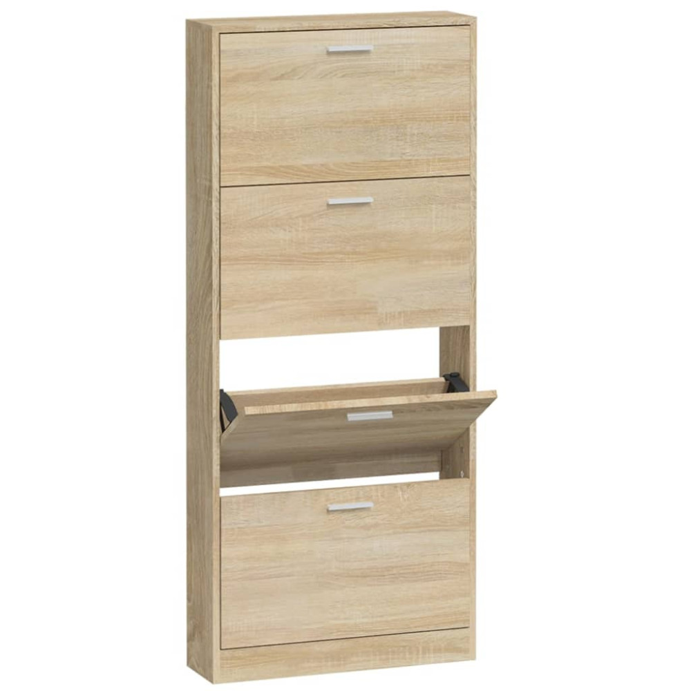 Produktbild för Skoskåp ek 59x17x150 cm konstruerat trä