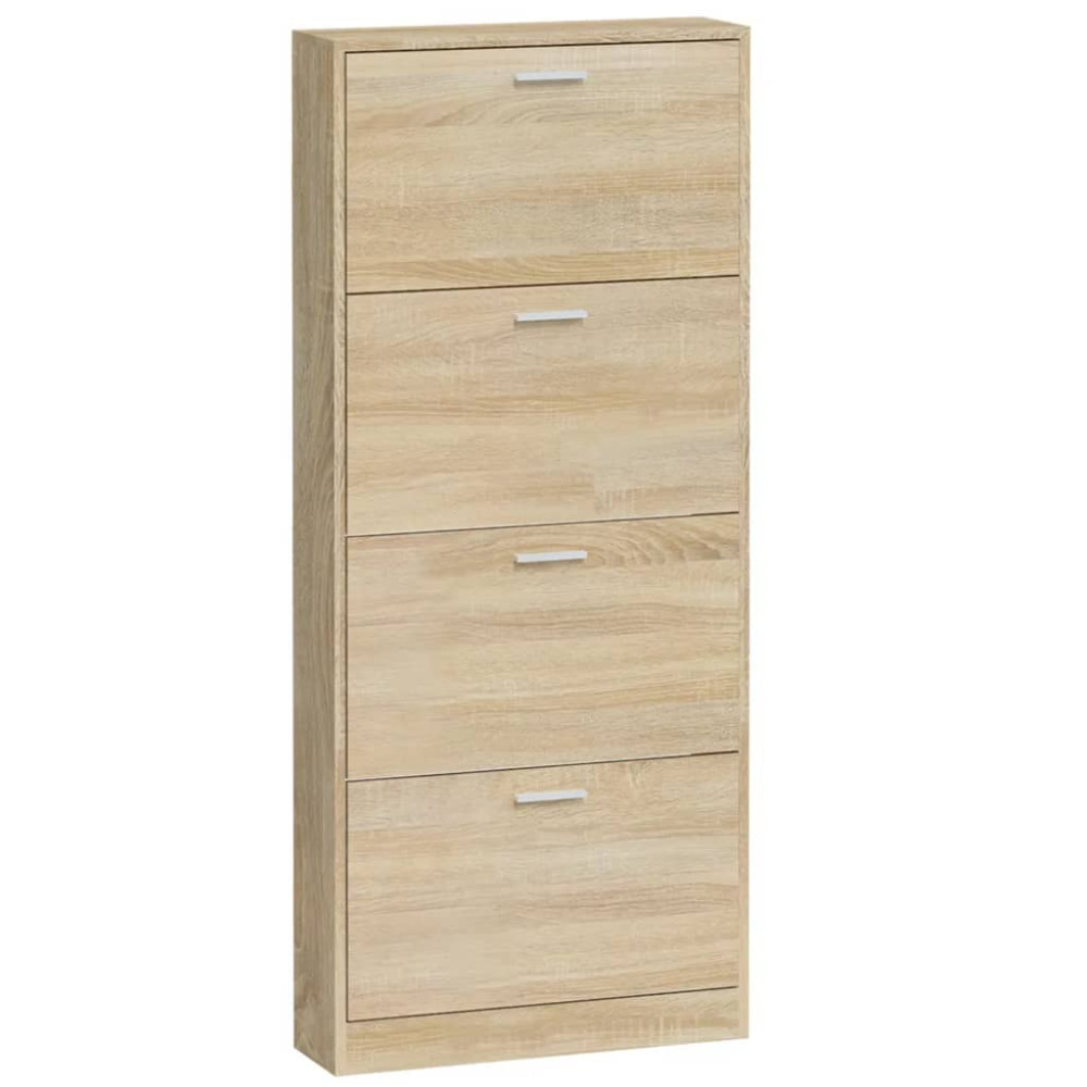 Produktbild för Skoskåp ek 59x17x150 cm konstruerat trä
