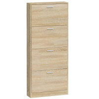 Produktbild för Skoskåp ek 59x17x150 cm konstruerat trä