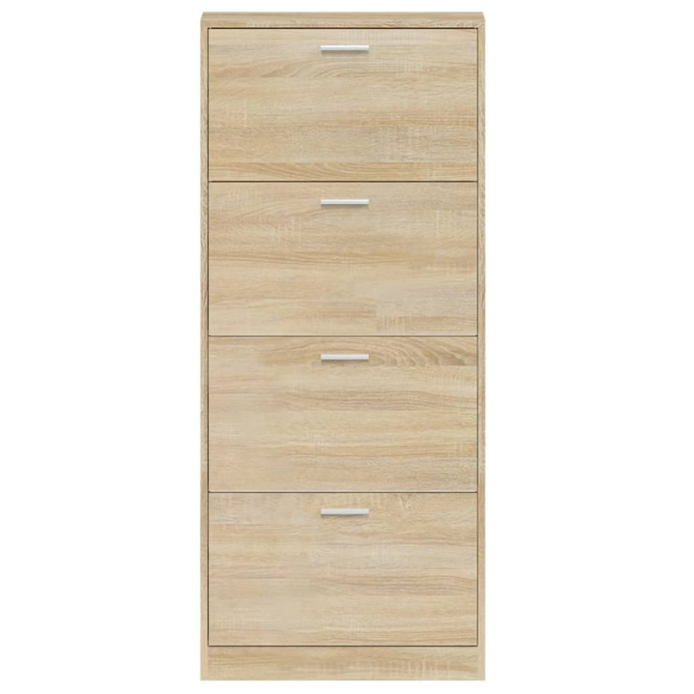 Produktbild för Skoskåp ek 59x17x150 cm konstruerat trä