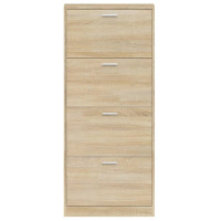 Produktbild för Skoskåp ek 59x17x150 cm konstruerat trä