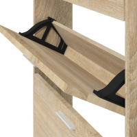 Produktbild för Skoskåp ek 59x17x150 cm konstruerat trä