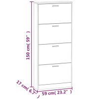 Produktbild för Skoskåp ek 59x17x150 cm konstruerat trä