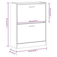 Produktbild för Skoskåp betonggrå 63x24x81 cm konstruerat trä