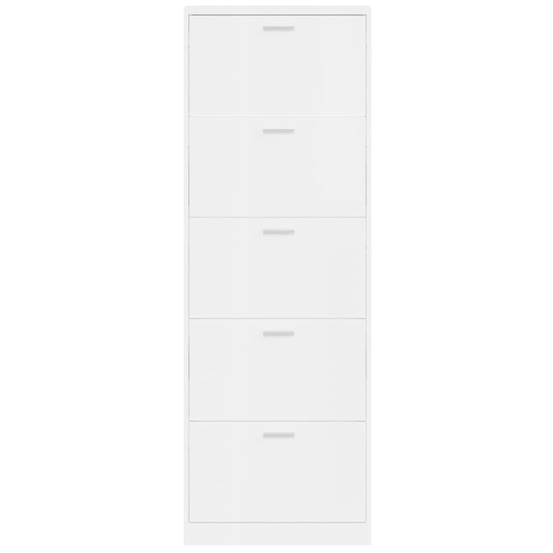 Produktbild för Skoskåp vit högglans 59x17x169 cm konstruerat trä