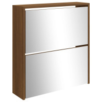 Produktbild för Skoskåp med 2 skåp brun ek 63x17x67 cm