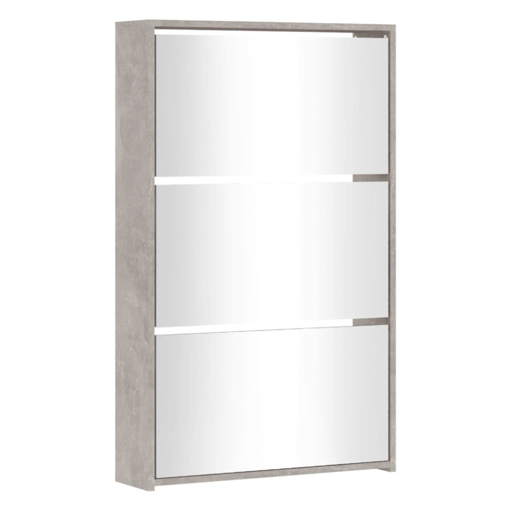 Produktbild för Skoskåp med 3 skåp betonggrå 63x17x102,5 cm