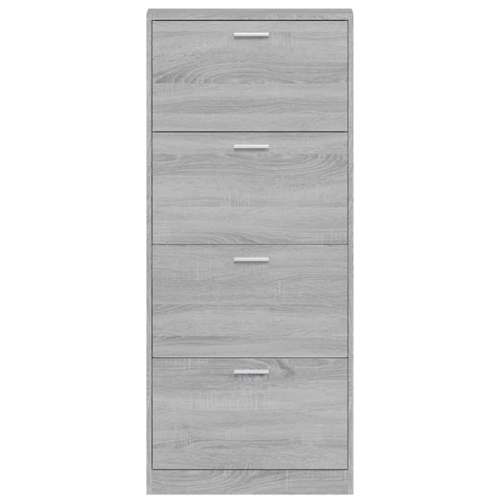 Produktbild för Skoskåp grå sonoma 59x17x150 cm konstruerat trä