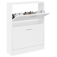 Produktbild för Skoskåp vit 59x17x81 cm konstruerat trä