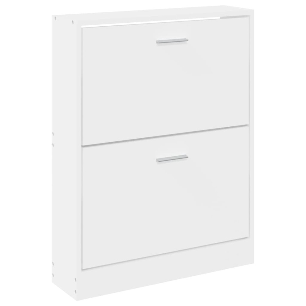 Produktbild för Skoskåp vit 59x17x81 cm konstruerat trä
