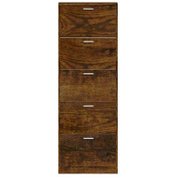 Produktbild för Skoställ rökfärgad ek 59x17x169 cm konstruerat trä