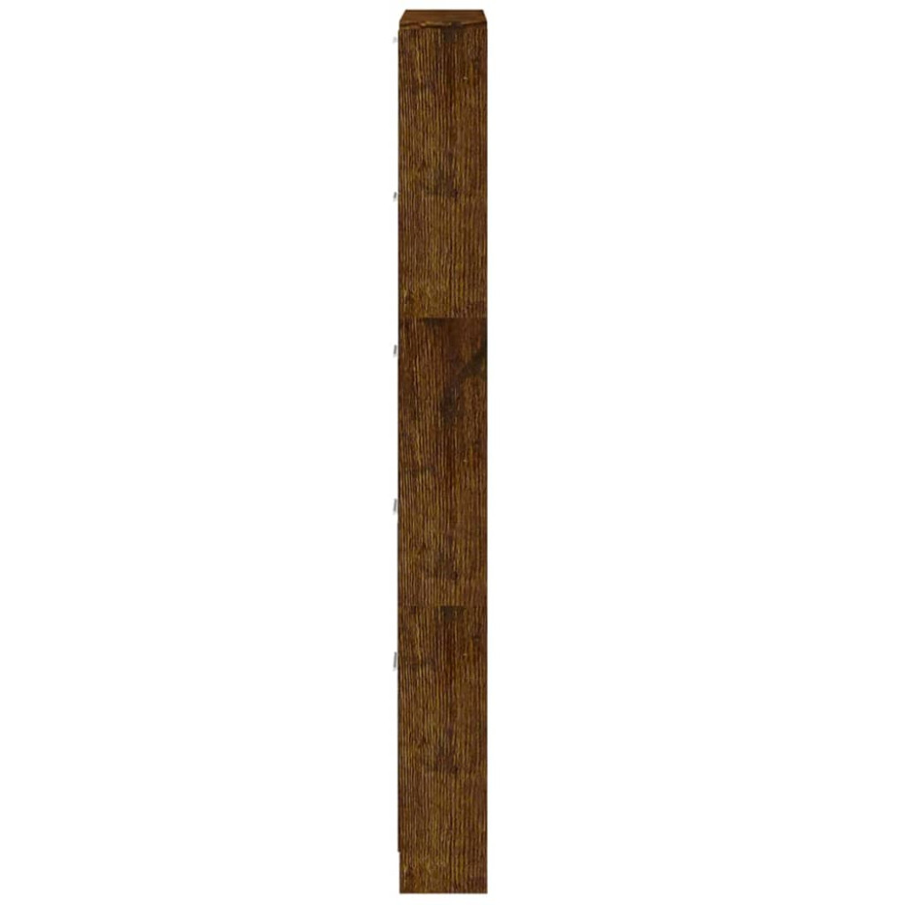 Produktbild för Skoställ rökfärgad ek 59x17x169 cm konstruerat trä