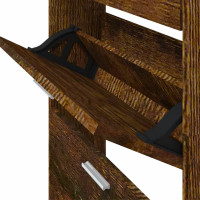 Produktbild för Skoställ rökfärgad ek 59x17x169 cm konstruerat trä