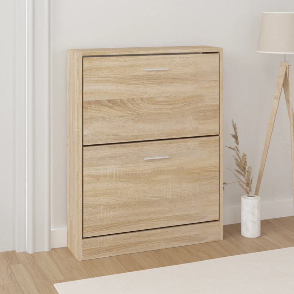 Produktbild för Skoskåp ek 59x17x81 cm konstruerat trä